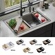 preview thumbnail 30 of 56, Karran QTWS-880 Drop-in 33 in. Double Equal 50/50 Bowl Workstation Kitchen Sink