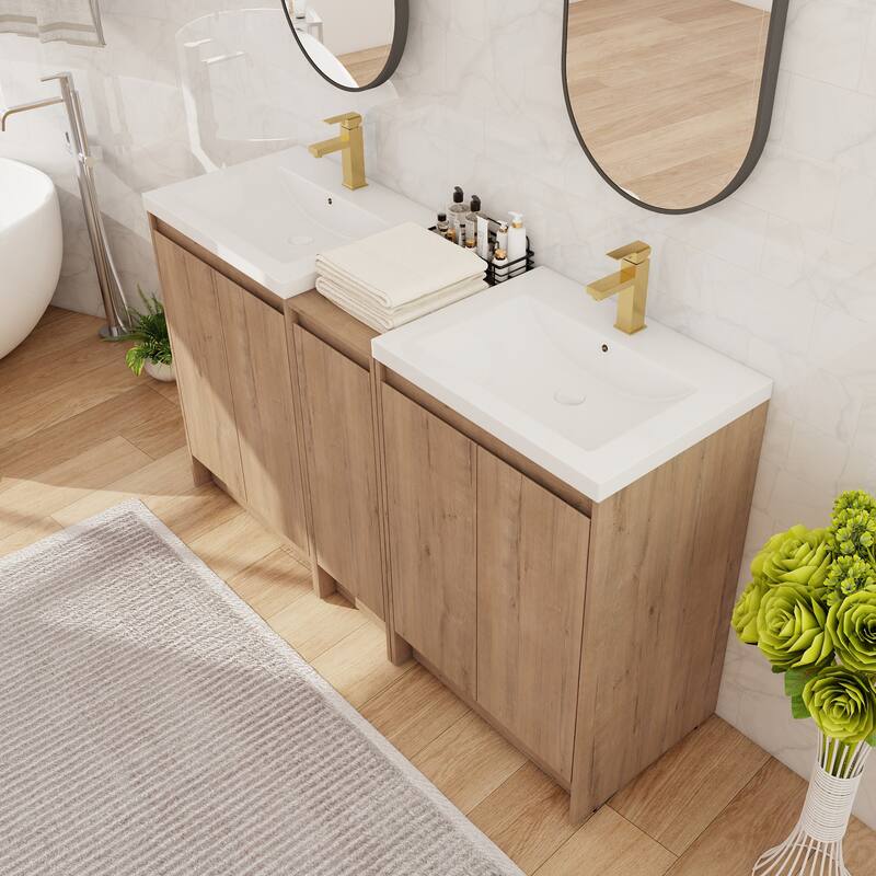 Beingnext 24''/36''/48''/60''/72'' Bathroom Vanity with Sink, Freestanding Bathroom Vanity with Doors And Adjustable Shelf