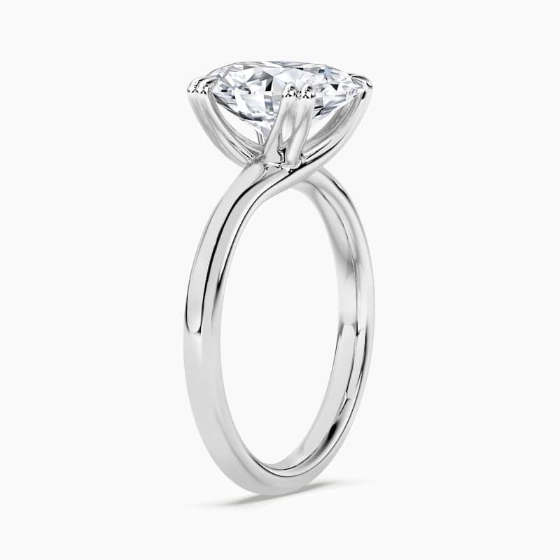Auriya 14K Gold Lab Grown Diamond Oval Twisted Double Prong Solitaire Engagement Ring 1.00 - 5.00ct. tw. (F-G, VS)