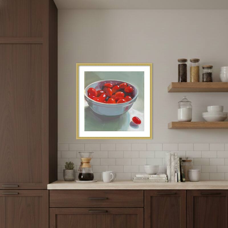 Cherry Tomatoes by Jenny Westenhofer Wood Framed Wall Art Print