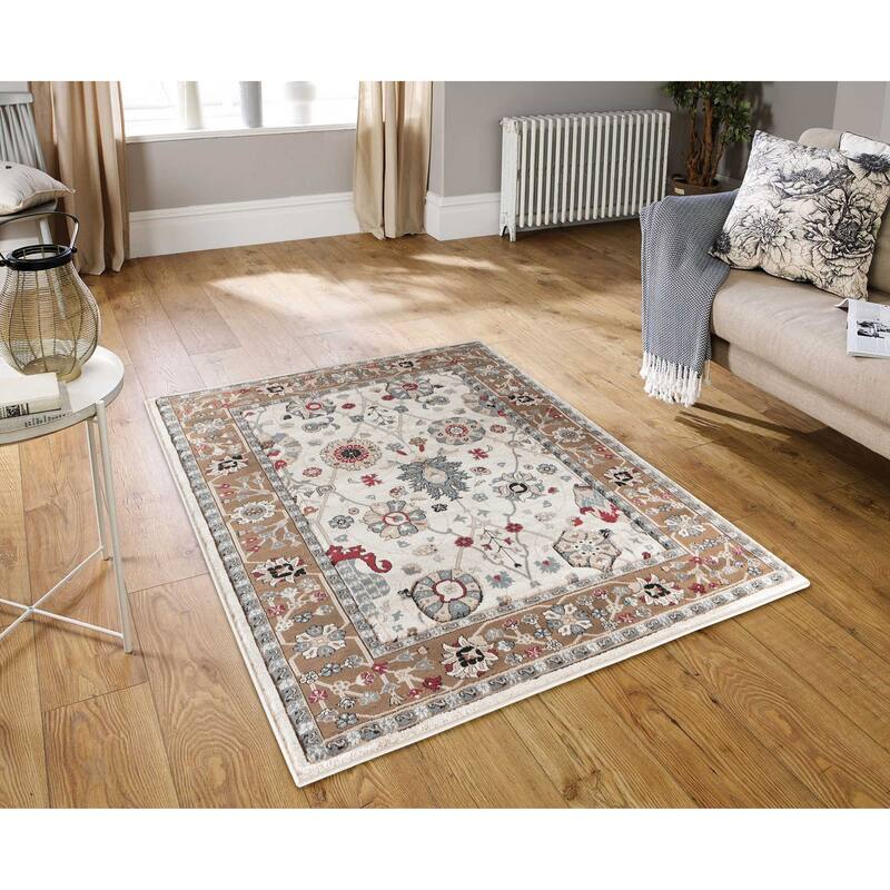 Glamour Collection Floral Area Rug - 8'1'' X 10'5'' - Brown