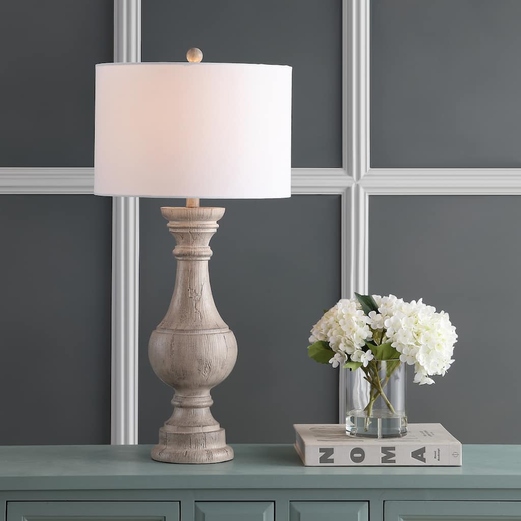 SAFAVIEH Lighting Evelien 31-inch White LED Table Lamp (Set of 2) - 16"x16"x31.3" - 16Wx16Dx31H