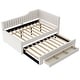 preview thumbnail 23 of 46, Daybed Captain Bed Upholstered Bed with Trundle and 3 Drawers, Elegance Stripe Design L-Shaped Upholstered Daybed Platform Bed