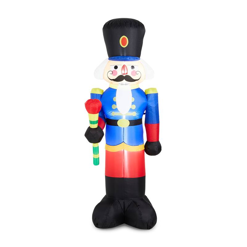 Glitzhome 8FT Lighted Christmas Inflatable Nutcracker Decor - Nutcracker