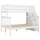 preview thumbnail 6 of 9, Twin over Full Stairway Bunk Bed with Side Shelves, Convertible into 2-Separate Beds, Built-in Storage, Easy Assembly, White