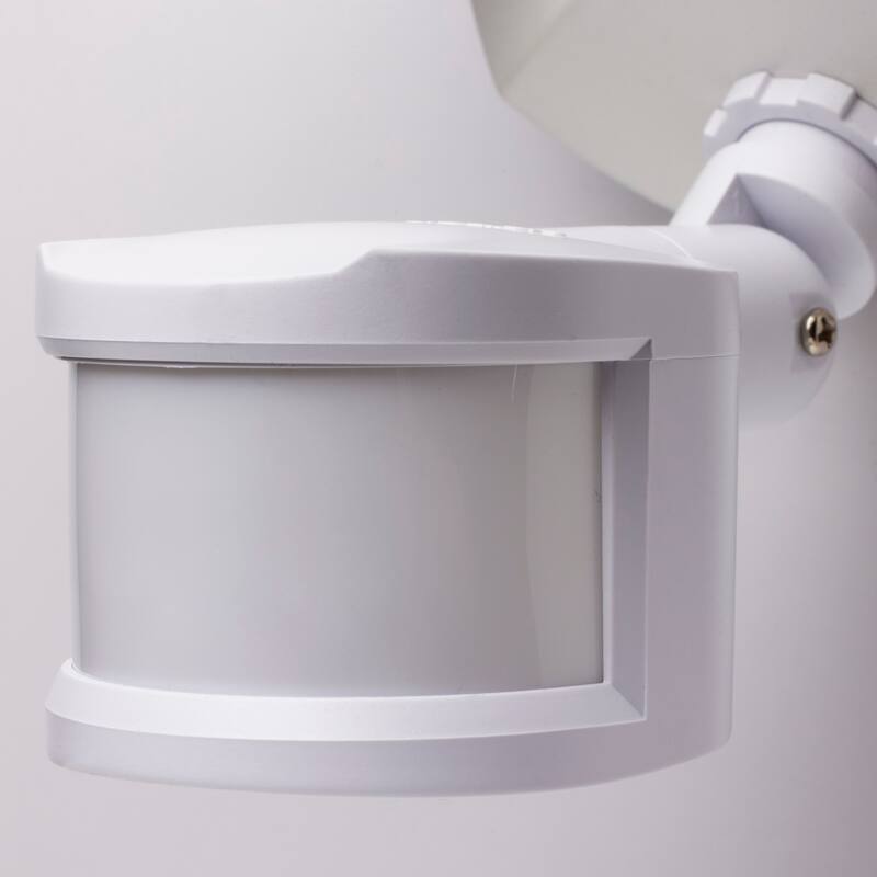 LED Security Light Dual Head With Motion Sensor White Finish 4000K