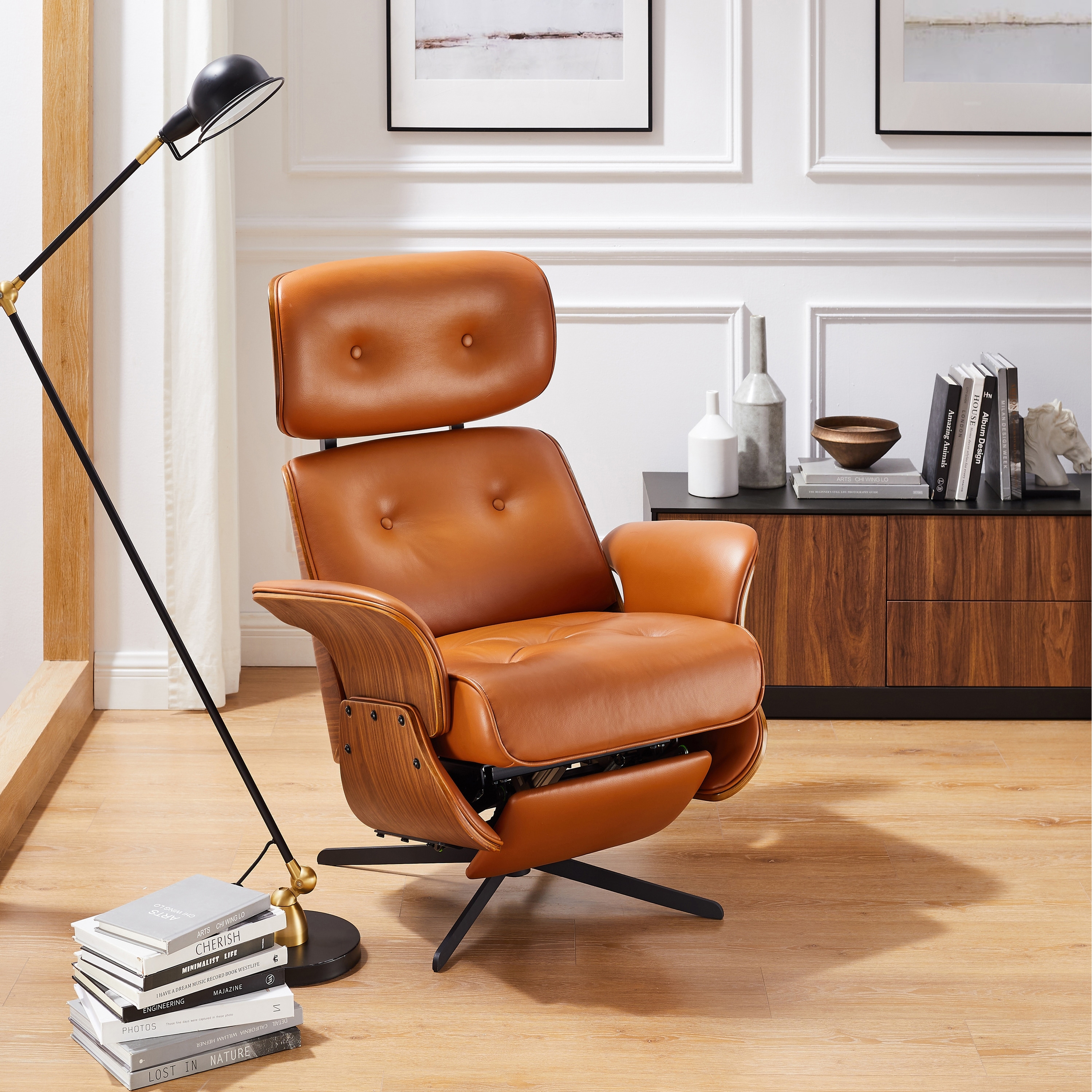 Art Leon Swivel Top Grain Leather Power Recliner Chair Bed Bath Beyond 40734051