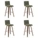 preview thumbnail 48 of 120, Skara Swivel Bar Stool, Upholstered Bar Height Chair with Bentwood Frame Set of 4 - Vintage Green Faux Leather & Walnut