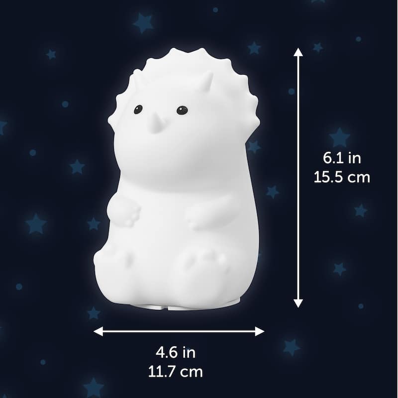 Terry Triceratops White Silicone Night Light Lamp - one size