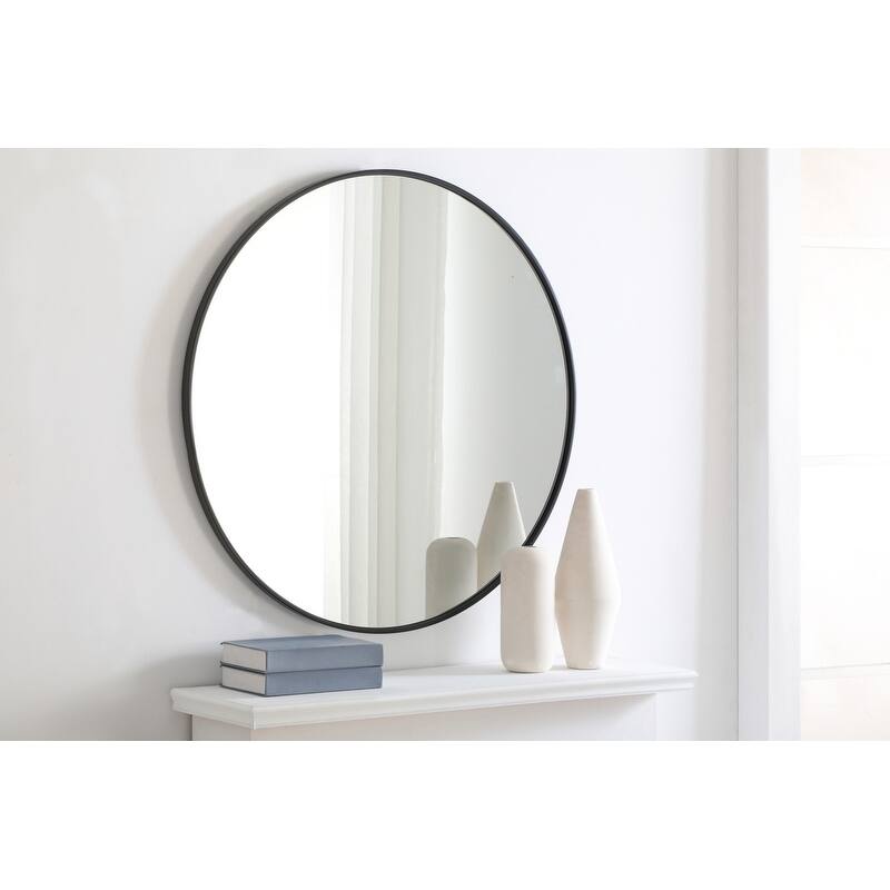 Strick & Bolton Prine Metal Frame Round Mirror