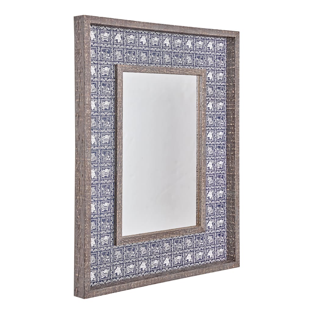 Kona Coast by Reyn Spooner Navy Lahaina Sailor Double Frame Mirror w/Lacquer - 22" x 28"