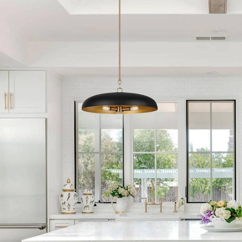 3 Light bulbs light black and gold light fixture metal pendant lights
