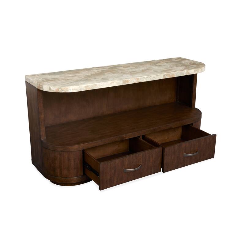 Magnussen Home Mcpherson Burnt Umber Demilune Sofa Table - 54''W x 17''D x 28''H