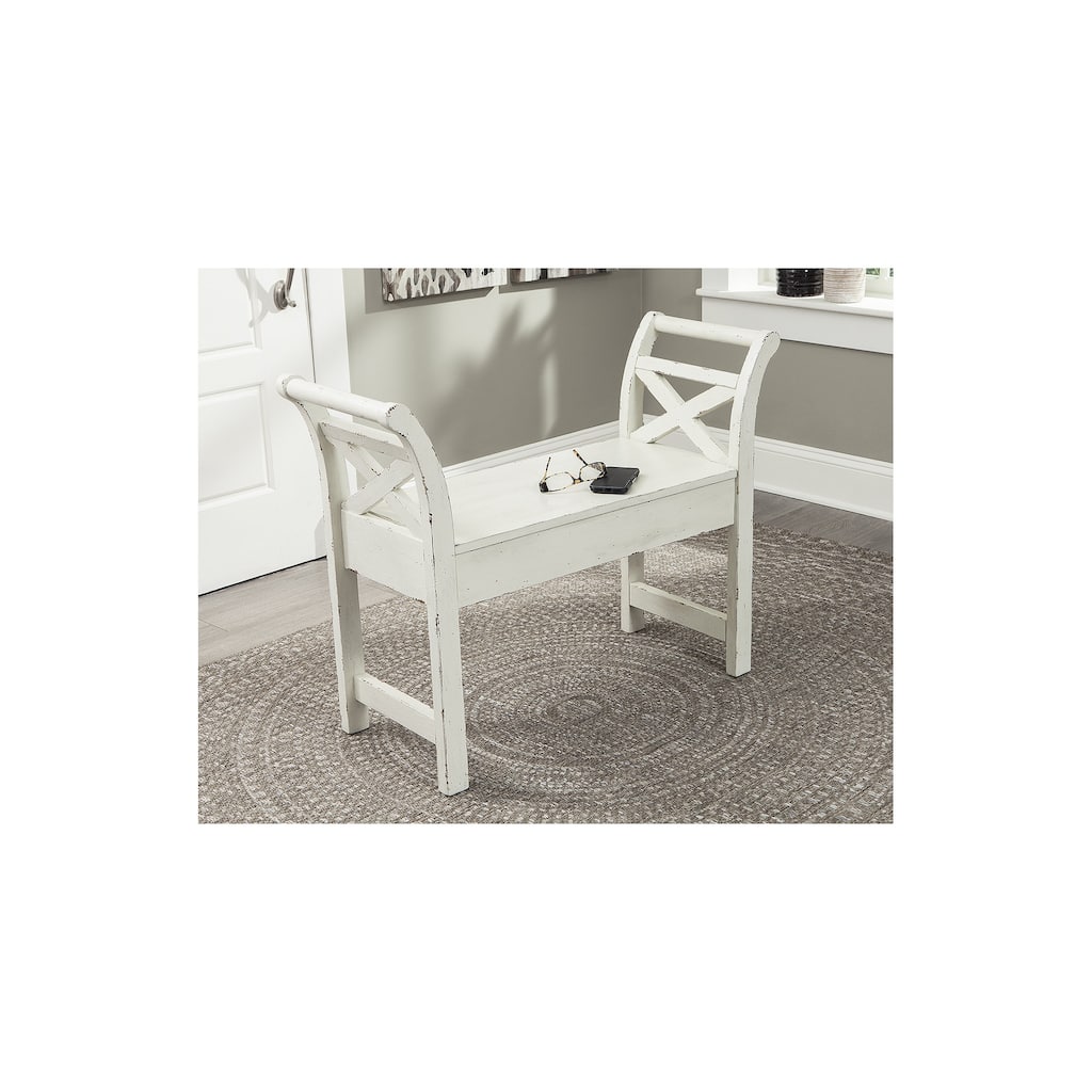 Heron Ridge Casual Vintage Storage Accent Bench