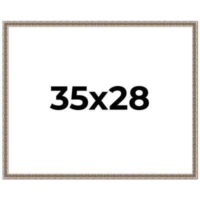 35x28 Frame Silver Versailles Ornate Solid Wood Picture Frame | 1 Inch