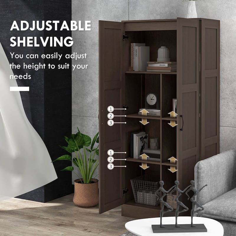 Modern Freestanding Storage Cabinet with Adjustable Shelf and Soft Close Door for Home or Office