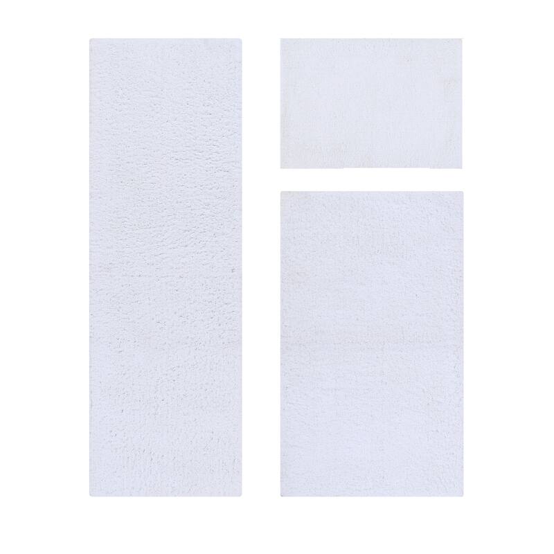 Better Trends Bath Rug Set 100% Micro Polyester Tufted Anti-Skid Latex Backing Bathroom Rugs for Shower, Sink Mats Micro Plush