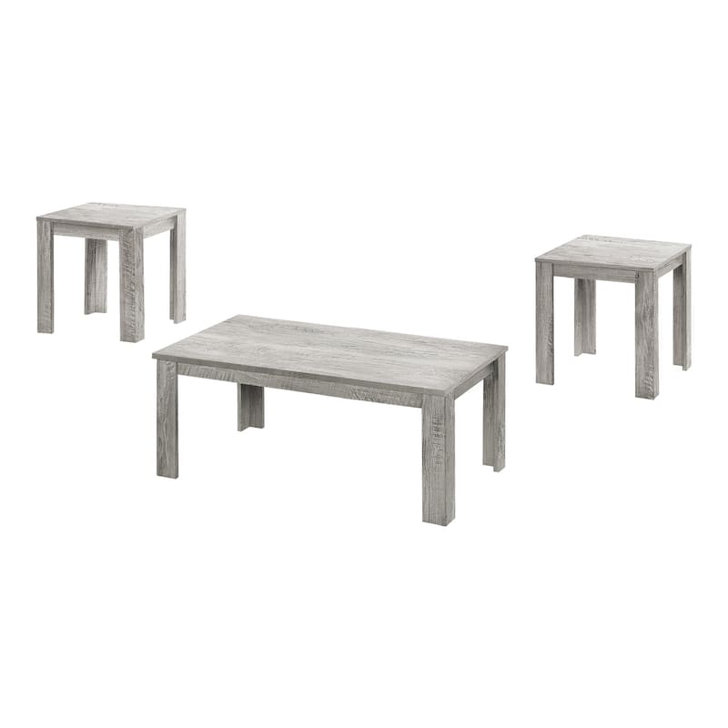 Set of 3 Rectangular Coffee Tables for Living Room Modern Design 44 Inches - 44” x 22” x 15” - Grey