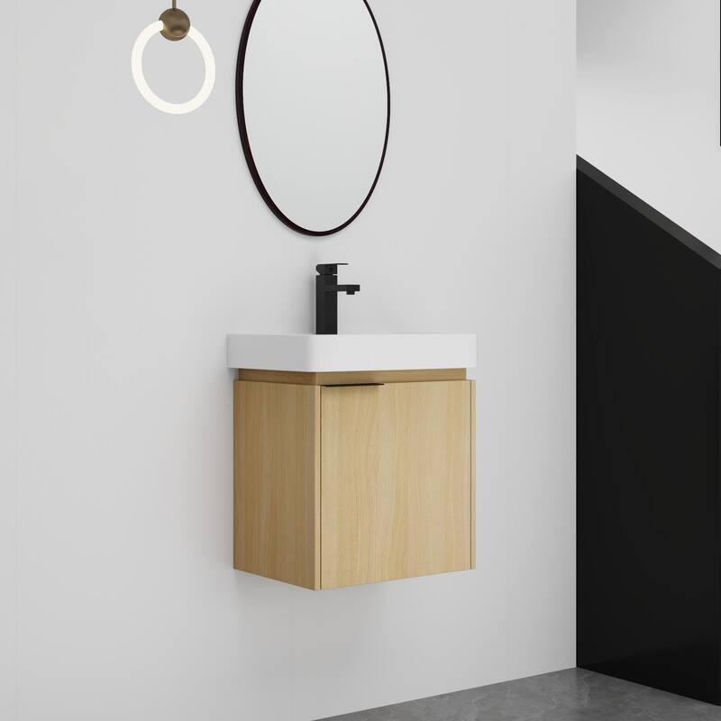 BNK 16"/20"/24"/30"/36" Single Sink Bathroom Vanity with Soft Close Door and Shelf