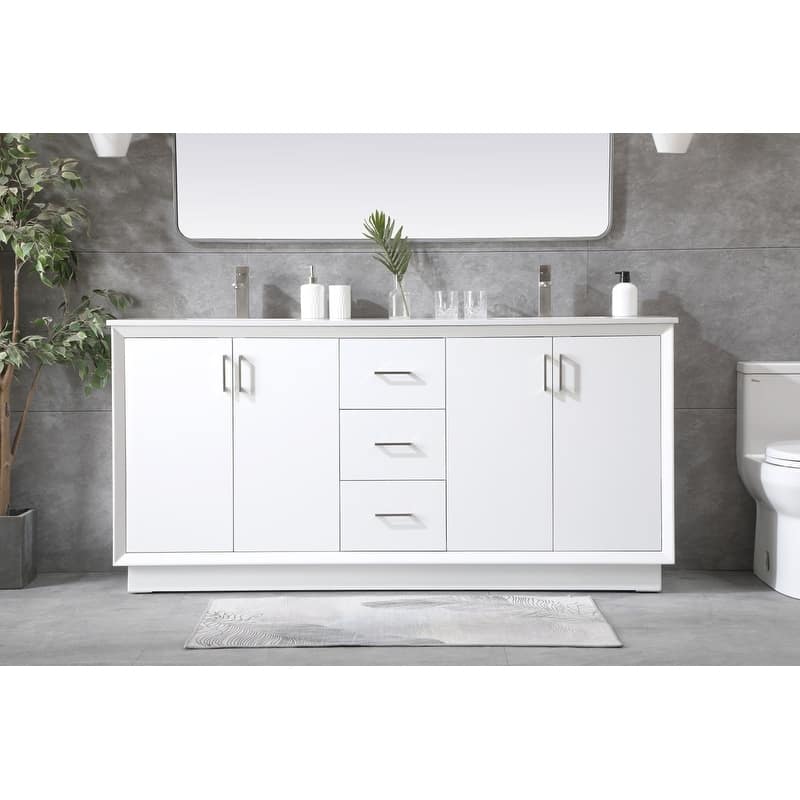 Elegant Lighting VF19672D Hayes 72" Free Standing Double Basin Vanity