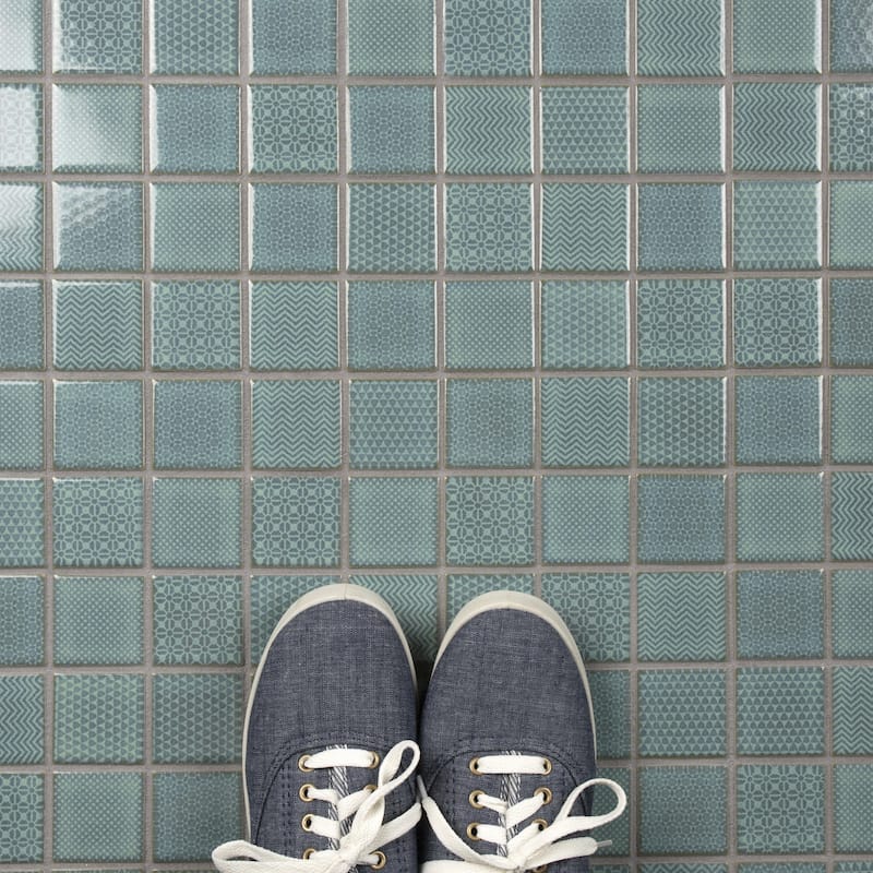 Merola Tile Celadon Emerald 11-5/8" x 11-5/8" Porcelain Mosaic Floor and Wall Tile