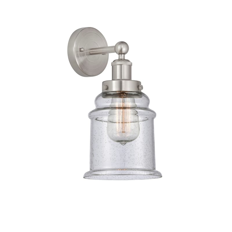 Innovations Lighting 616-1W-13-6 Canton Sconce Canton 13" Tall Wall - Brushed Satin Nickel / Seedy