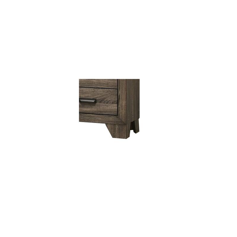 Brown 2 Drawer 16.4 in. W Nightstand with Sturdy Hardware and Ample Storage