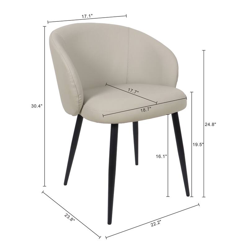 Manhattan Comfort Looma Vegan Leather Metal Side Chair - Set of 2