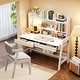 preview thumbnail 11 of 22, Kids Desk and Chair Set, Kid Study Desk, Computer Writing Desk - 36.6"x21.7"