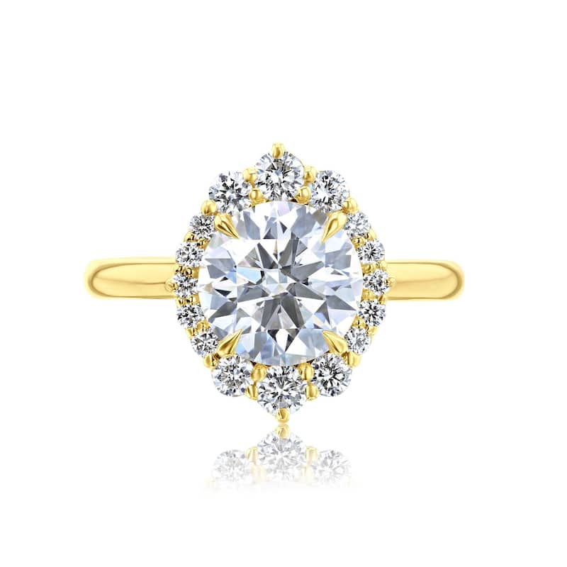 Annello by Kobelli 14k Gold Forever One Raphaela Engagement Ring (DEF/VS, DEF/VS) - Yellow - 6.5