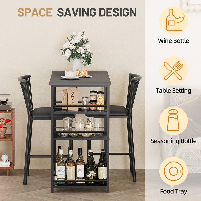 Futzca Dining Table Set, Kitchen Bar Table and Chairs, 3 Or 4 Pieces