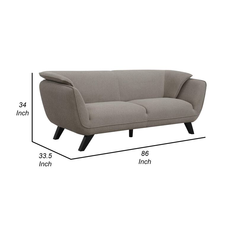 Naeli 86 Inch Sofa, Compact Modern Design, Plush Brown Linen Upholstery