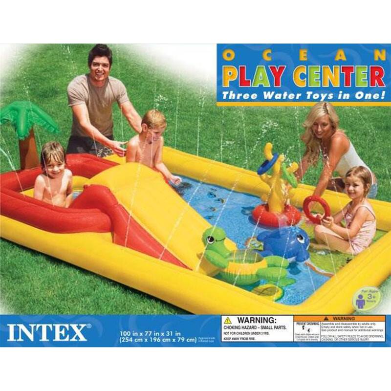 Intex 57454EP-DD Ocean Island Play Center Inflatable Wading Pool with Games - 14.8