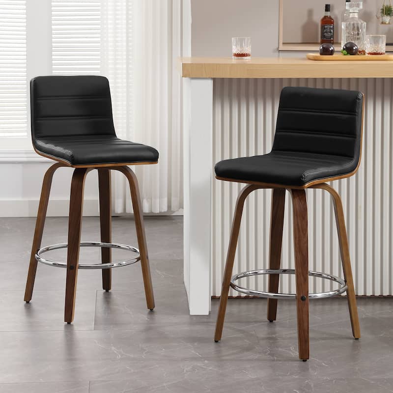 26"/29" Faux Leather Swivel Bar/Counter Stools, Set of 2/3