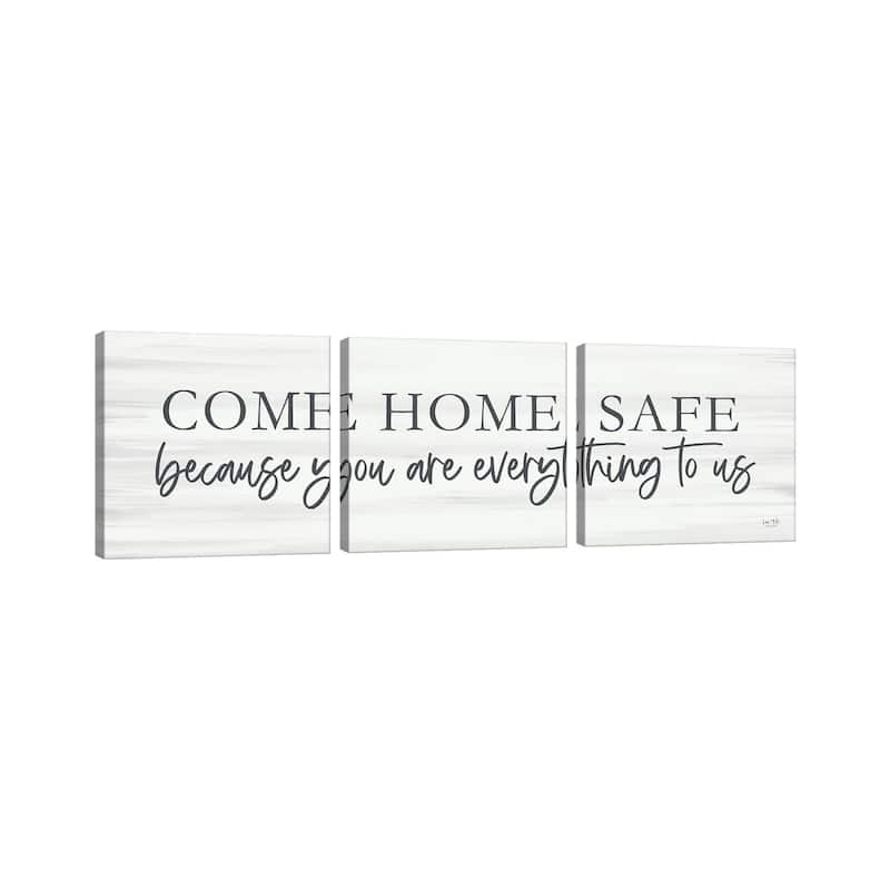 iCanvas "Come Home Safe" by Lux + Me Designs 3-Piece Wall Art Set
