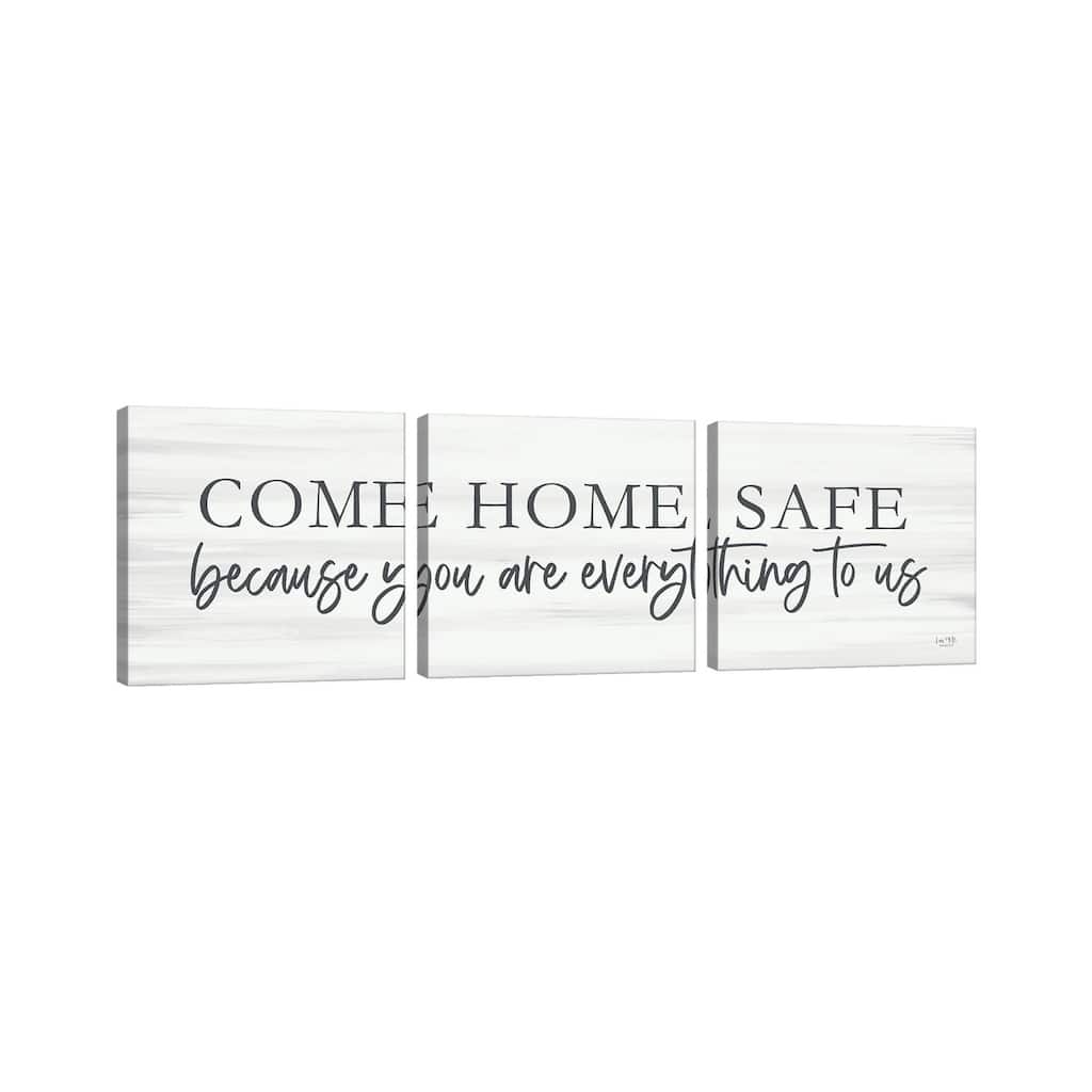 iCanvas "Come Home Safe" by Lux + Me Designs 3-Piece Wall Art Set