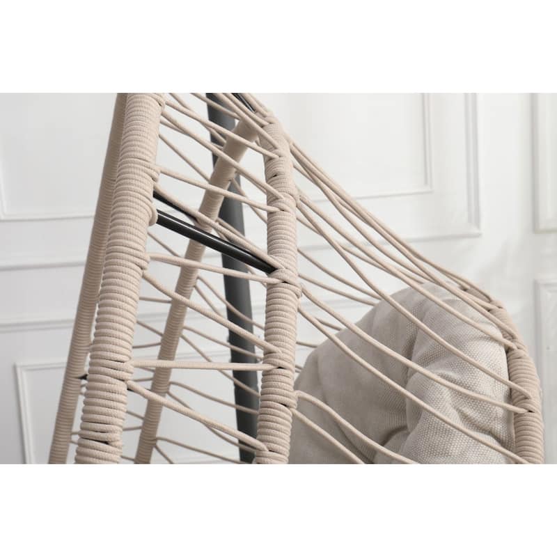 Outdoor Egg-shaped Hanging Chair with Stand