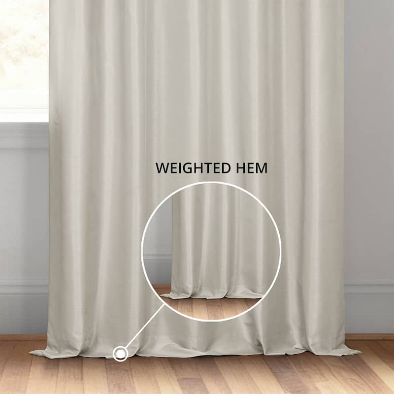 Exclusive Fabrics Vintage Textured Faux Dupioni Silk Room Darkening Curtains (1 Panel)