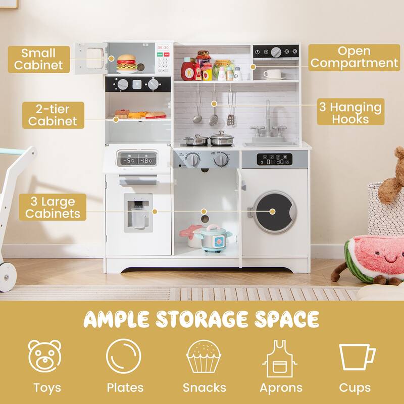 Gymax ids Play Kitchen Toy Set w/ Water Dispenser Sink Faucet