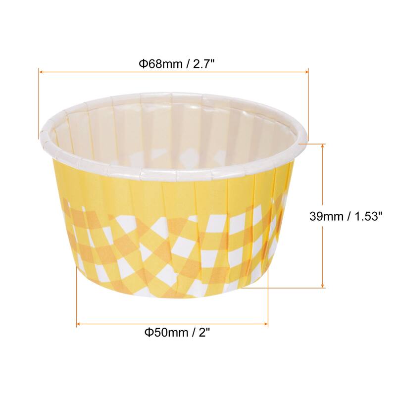 100 Pcs Standard Cupcake Cups Oven Safe Baking Cups - Yellow