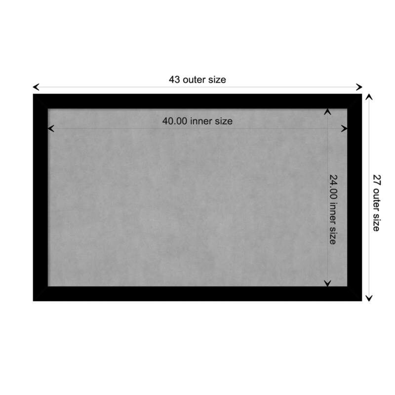 Amanti Art Basic Black Narrow Framed Magnetic Board - Board Size 40x24