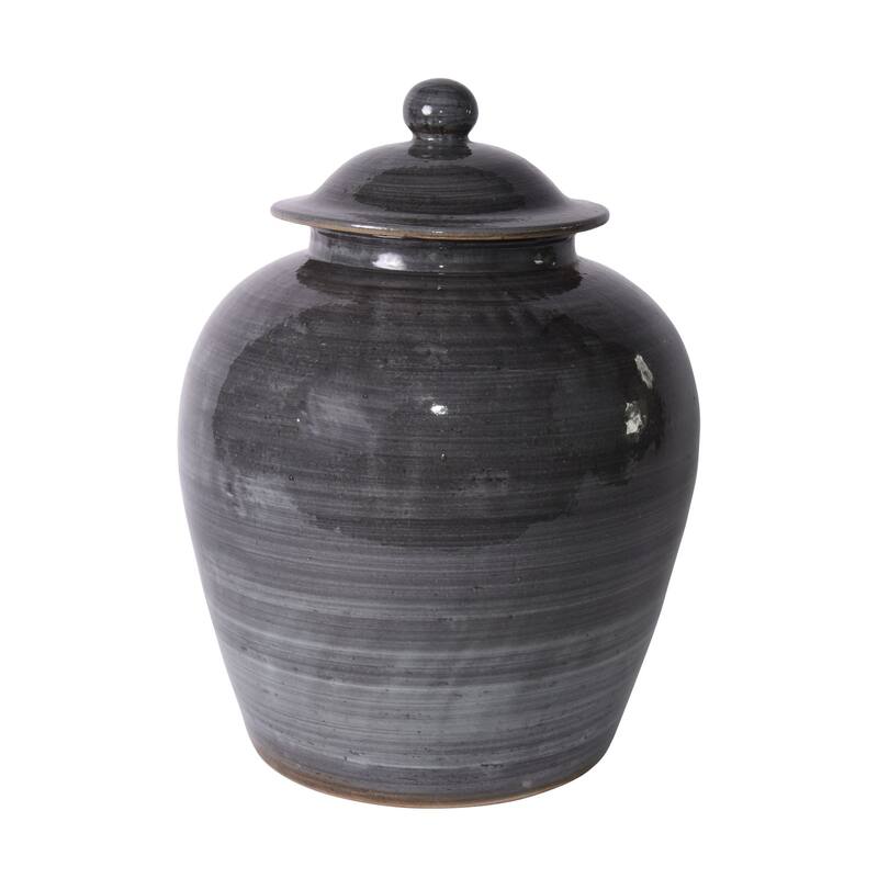 Iron Gray Village Lidded Jar - 14x14x19