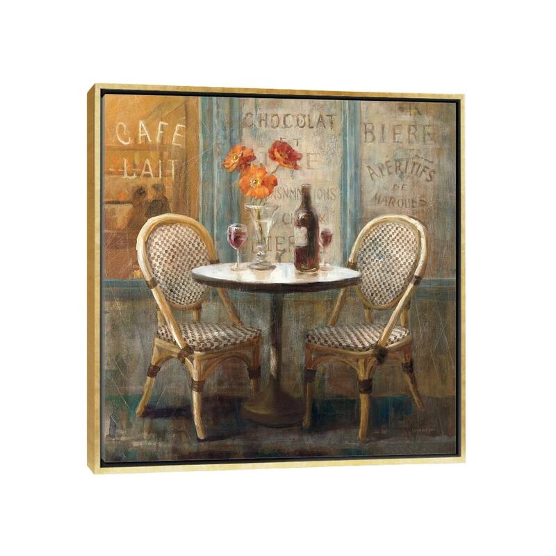 iCanvas "Meet Me at Le Cafe I" by Danhui Nai Framed Canvas Print - Gold - 12x12