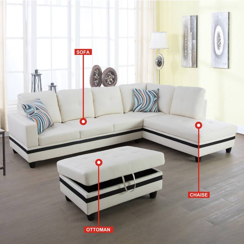 Semi PU Synthetic Leather And flannel 3Piece Sofa Set On Sale Bed