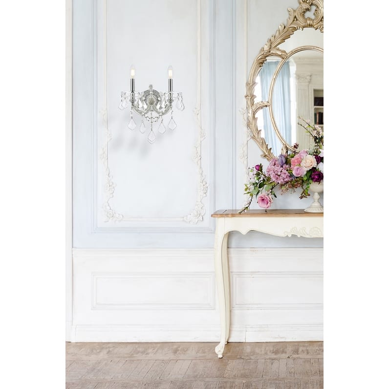 Fleur Illumination Collection Wall Sconce D:12in H:16in E:8.5in Lt:2 Chrome Finish