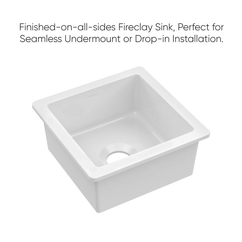 Whitehaus WHUF1818 Fireclay 18" Undermount Single Basin Fireclay