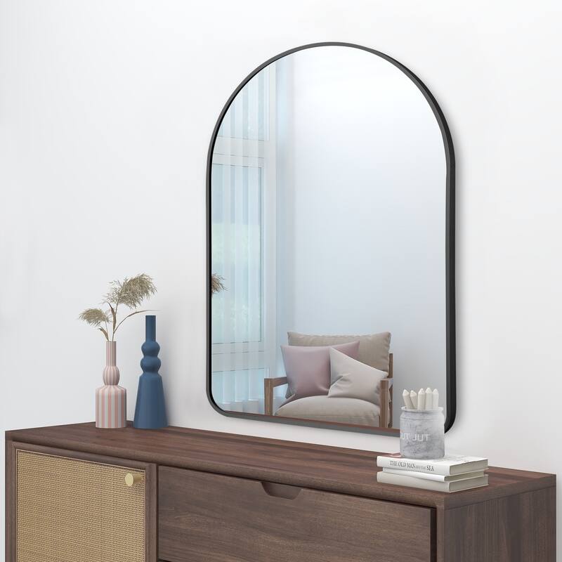 Arched-Top Metal Frame Bathroom Wall mirror