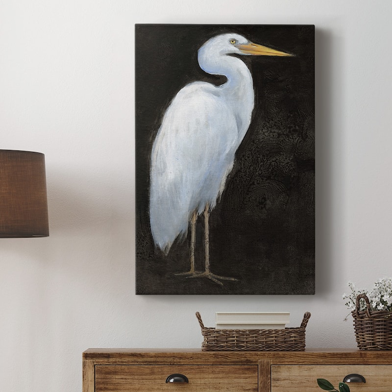 White Heron Portrait I Premium Gallery Wrapped Canvas - Ready to Hang