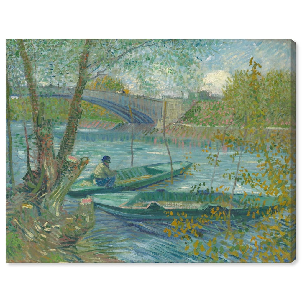 Fishing in Spring Canvas by Art Remedy, Gallery Wrapped