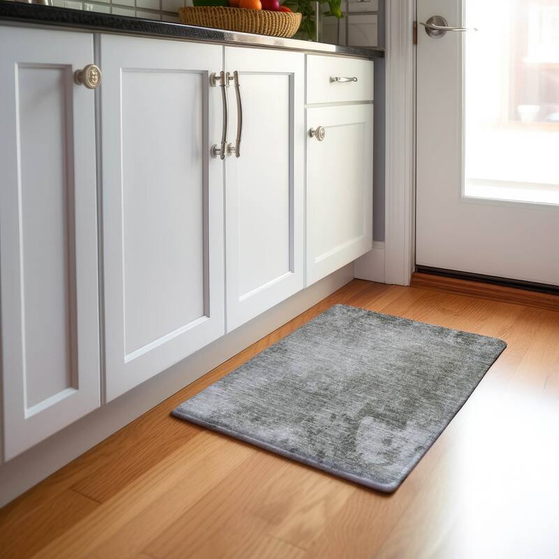 Premium Washable Super Soft Abstract Solid Mayfield Rug - Gray - 1' 8" x 2' 6" - Rectangle
